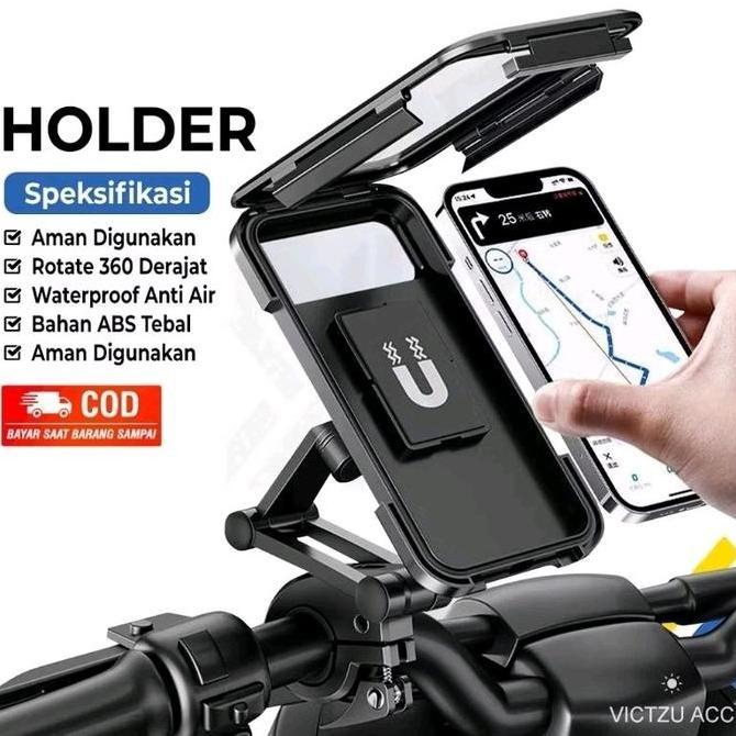 Holder HP Motor Waterproof Bracket HP GPS Handphone Anti air