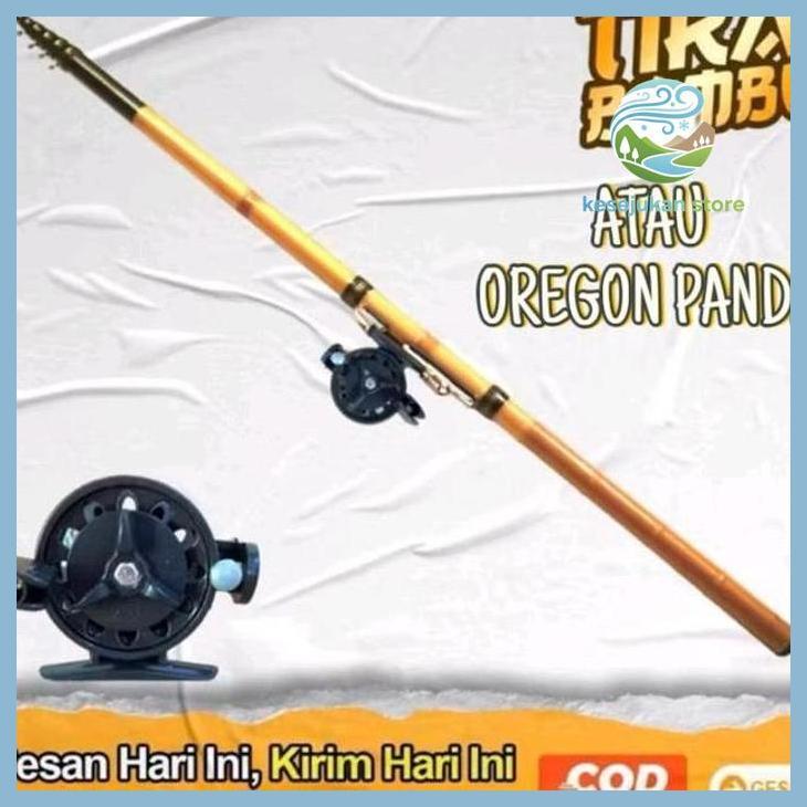 (PANCING) SET JORAN TEGEK TANGKAI PANCING OREGON PANDA RUAS PANJANG FIBER PACKING AMAN