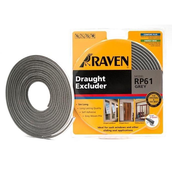 RAVEN Mohair Brush Seal RP61 Grey 5 Meter Penutup Celah Pintu Geser & Jendela Anti Debu dan Serangga