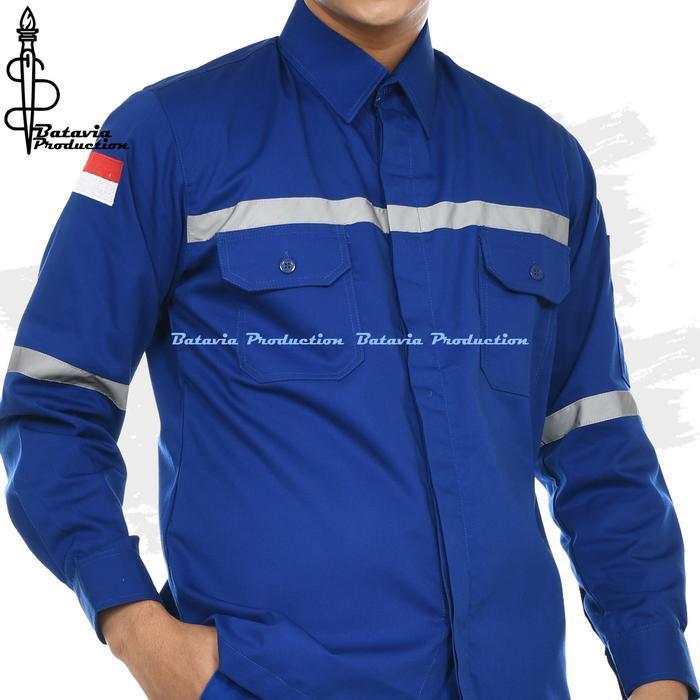 TERBARU Baju Kemeja Wearpack Safety K3 Lengan Panjang - Seragam Menggunakan Scotlight Premium Cocok 