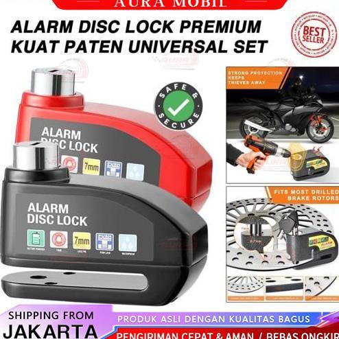 Gembok Disc Lock Cakram Alarm Motor Anti Maling Kunci Baja Kuat/gembok Cakram Motor Anti Maling/gemb