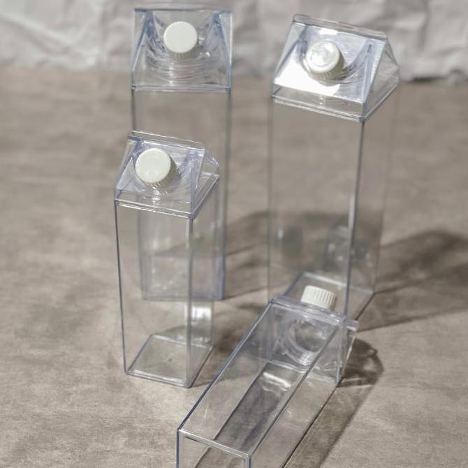 Botol Air Kulkas Minuman Bening Transparan Plastik Kaca Akrilik 1000ml