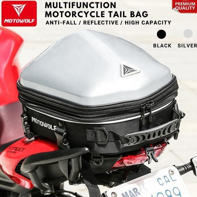 Motowolf Tas Belakang Motor Hard Shell Tail Bag Tas Helm Multi Fungsi