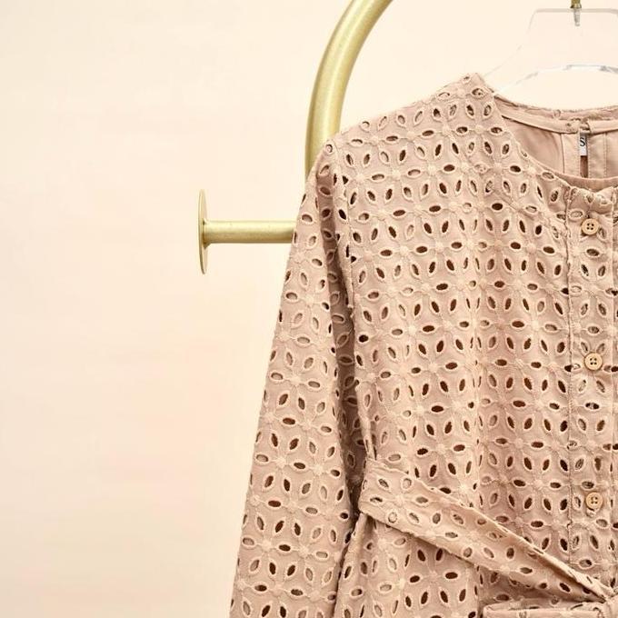 Gamis Wanita Brukat Hawa Coklat