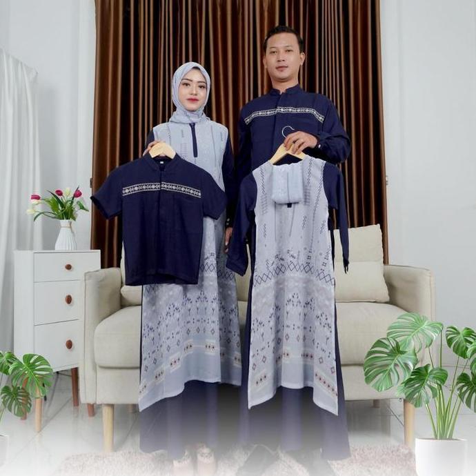 Cassa Luna Sarimbit Couple Keluarga - Dress Family Set Couple - Navy, Dress Mom, S