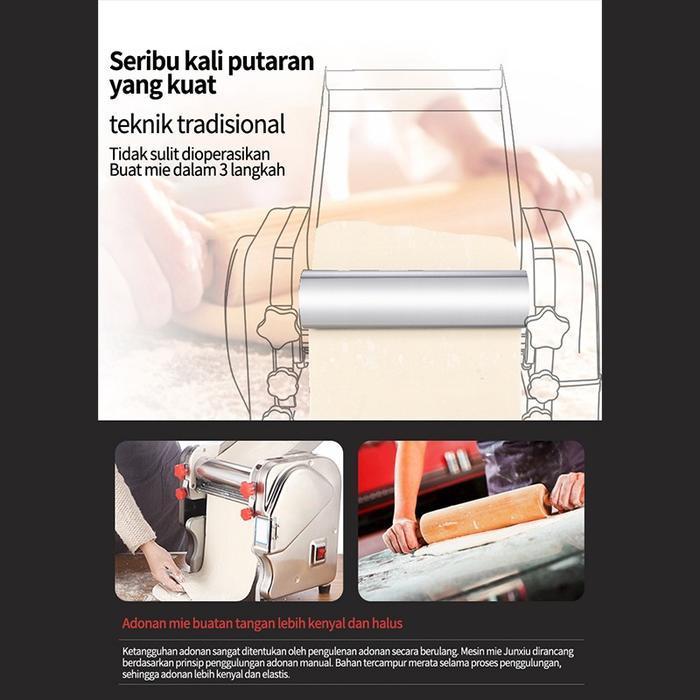 Living 550W Mesin Pembuat Mie Elektrik/Mesin Mie Listrik Gilingan Mie Listrik Otomatis Mesin Giling 