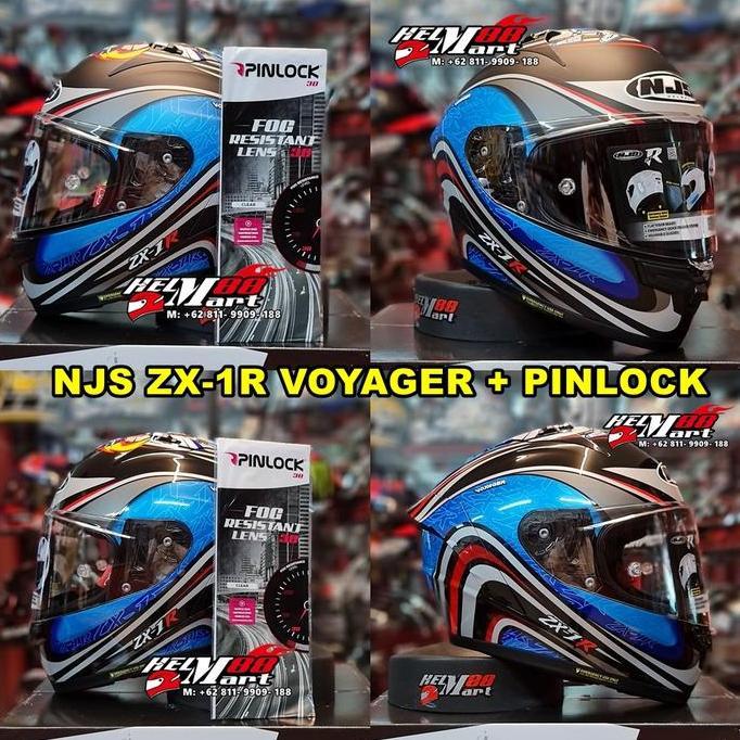 NJS ZX-1R VOYAGER + PINLOCK Helm NJS ZX1 R FLAT VISOR NJS ZX1R