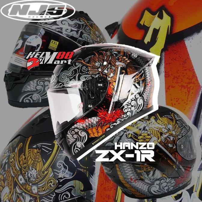NJS ZX-1R HANZO (Gloss & Matt/Dop) - Helm NJS ZX1R ZX1 Flat Visor