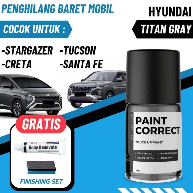 1nakasainya - cat oles penghilang baret mobil hyundai titan grey metalic abu tua