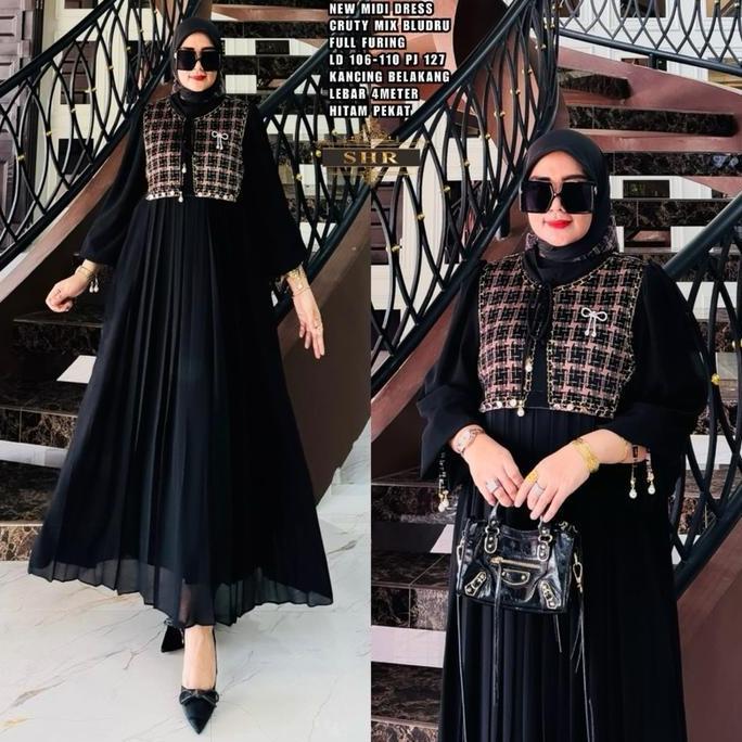 SHR MIDI DRESS KOTAK BLUDRU