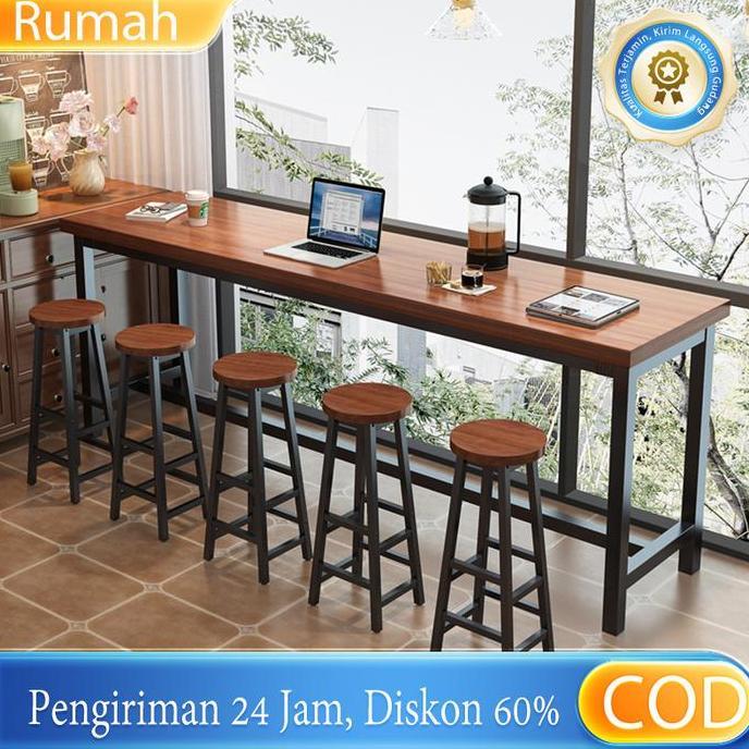 Meja Bar Tinggi untuk Rumah Tamu, Teras Rumah Meja Sempit Dinding untuk Kedai Teh, Bar Set Meja dan 