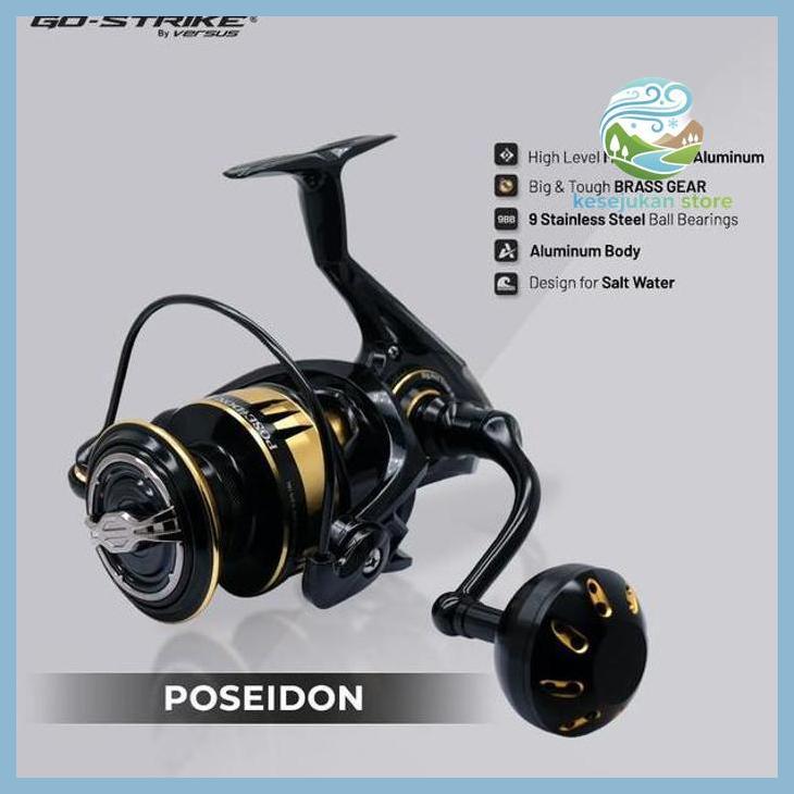 (PANCING) REEL GOSTRIKE VERSUS POSEIDON 6000HG 9 BALL BEARINGS - SPINNING SALTWATER MAX DRAG 18KG GO