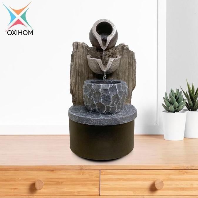 Oxihom W408 Water Fountain Ornament Articles Taman Air Mancur Mini Garden Abstrak Dekorasi Indoor da