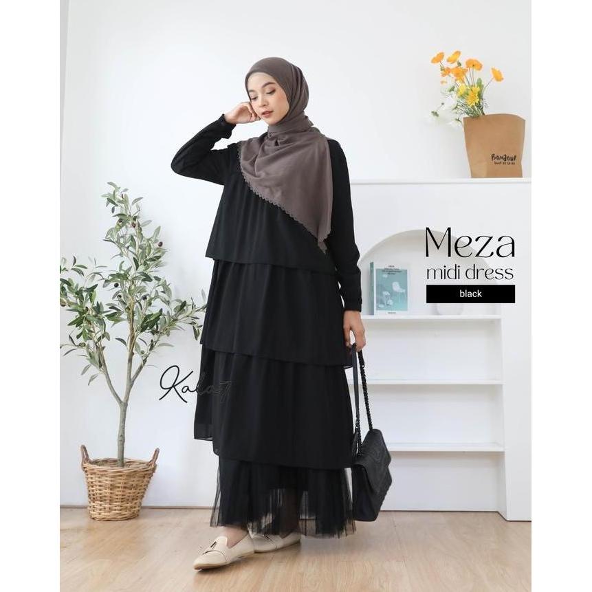 MEZA MIDI DRESS ZIZARA TUNIK CERUTI LAYER PESTA TERBARU