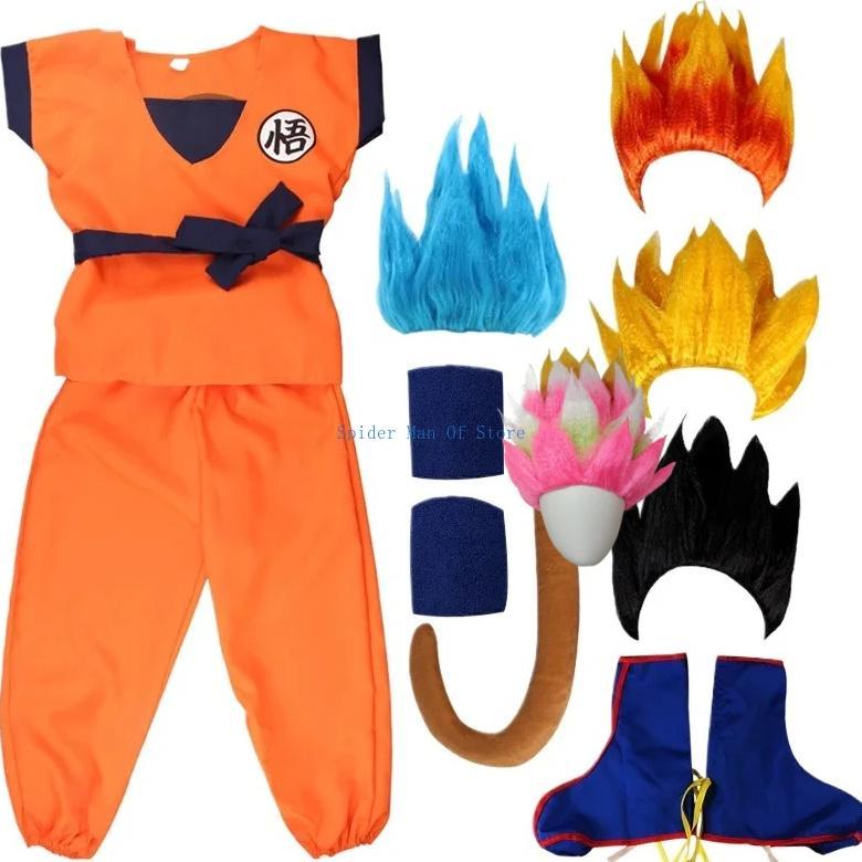 Adult Kids Son Goku Gui Carnival Cosplay Anime Costumes Halloween parties and Holiday Including Tail