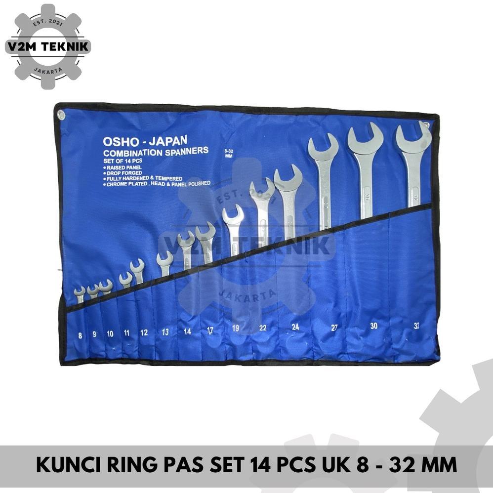 OSHO JAPAN Kunci Ring Pas 8-32 MM / Ring Pas Serbaguna Set 14 Pcs / Ring Pas Key / Kunci Ring Pas