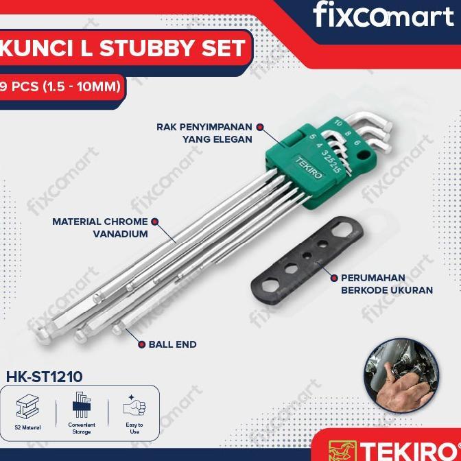 Tekiro Hex Key Sets / Kunci L Set Pendek / Panjang / Torx Bintang Stubby