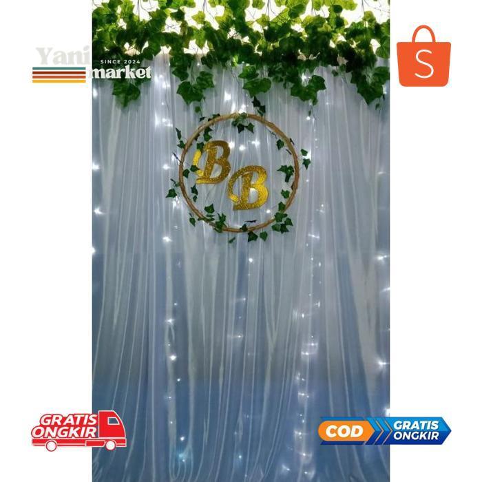 YANIMARKET PAKET BACKDROP F DEKORASI LAMARAN AQIQAH AKAD SEDERHANA/ PHOTOBOOTH LAMARAN/ WEDDING PHOT