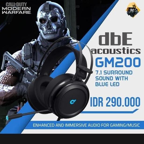 Dbe Gm200 7.1 Virtual Surround Sound Gaming Headset / Headphone Diskon