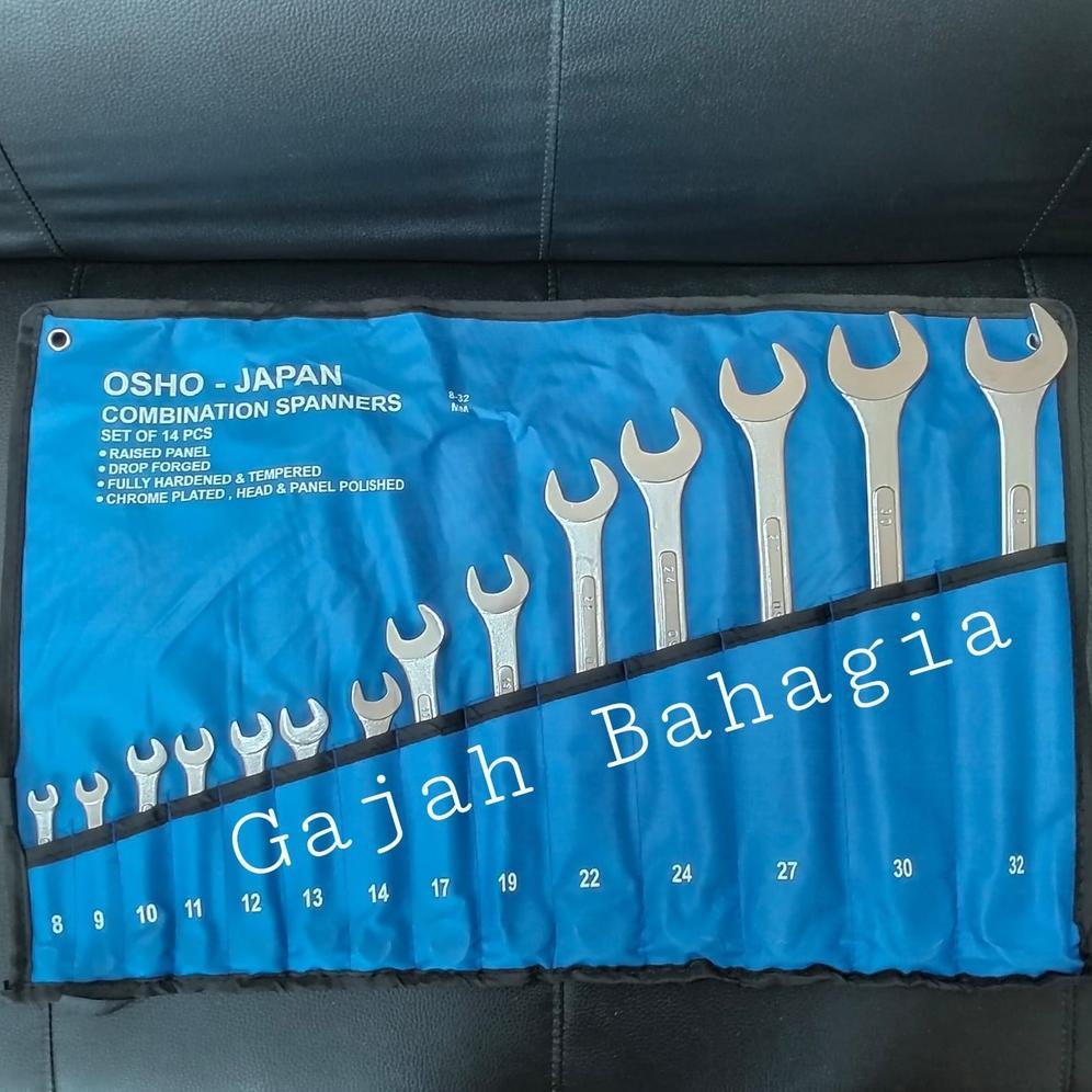Kunci Ring pas set 14 pcs 8 - 32 mm OSHO JAPAN 14pcs 8 32 Ringpas