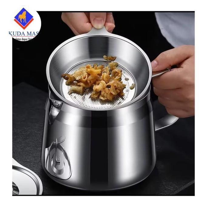 Oil Pot Wadah Penampungan Minyak / Saringan Minyak Stainless SUS 304