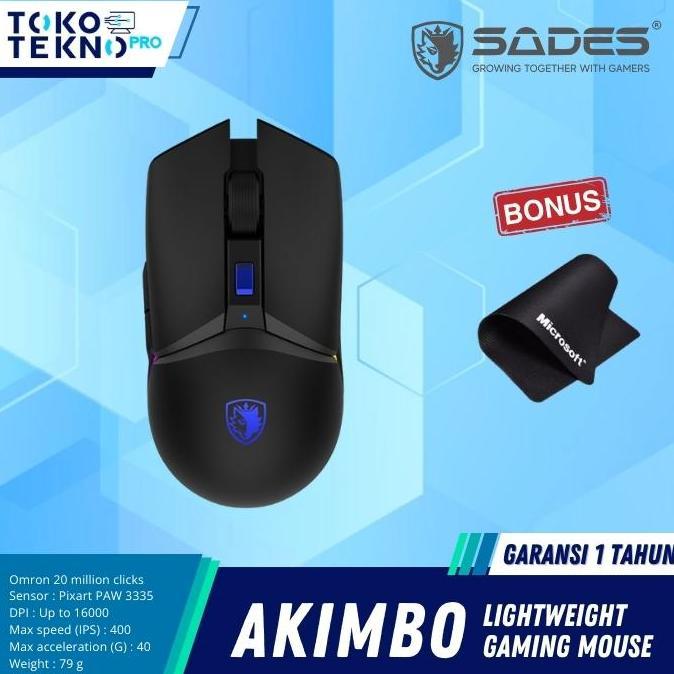 Sades Akimbo Wireless Gaming Mouse Rgb Dual Mode Terbaik