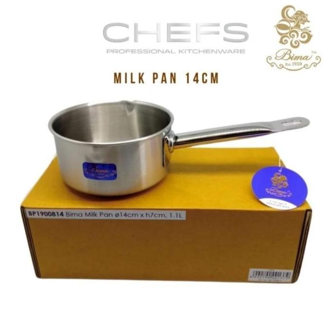 milk pan 14 x 7cm (1,1 L) bima stainless sus304 /panci stainless SteelKitchenware