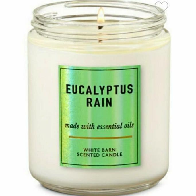 bbw eucalyptus rain 1 wick scented candle 198 g pengharum ruangan kode 524