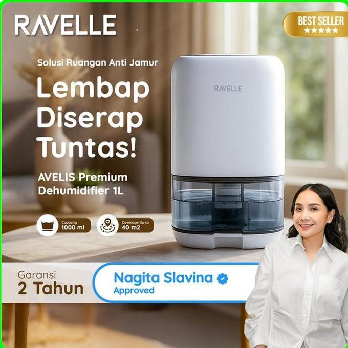Best Seller, Ravelle Dehumidifier Kapasitas 1 Liter (Alat Pengontrol Kelembaban Udara)