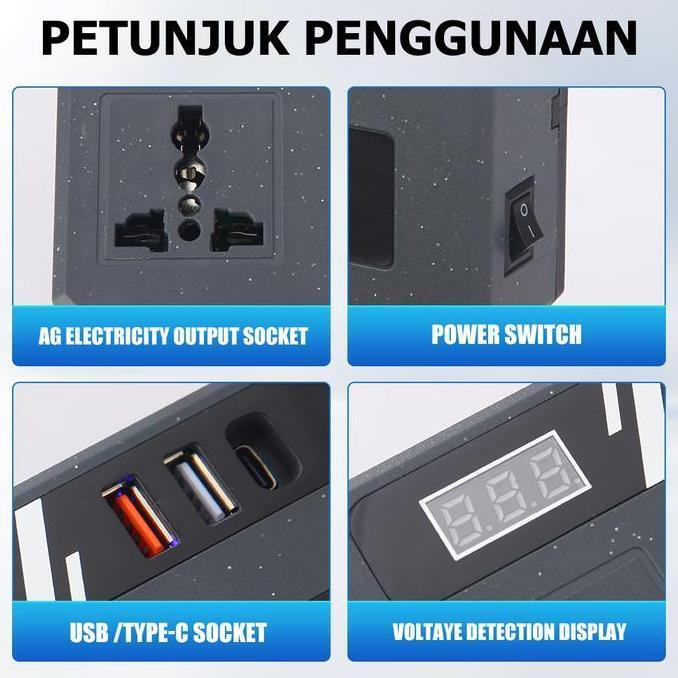 MLHY BATERAI LITIUM INVERTER 100W - 3 USB BATERAI MAKITA SOKET KONVERTER DAYA MULTIFUNGSI PENGISI DA