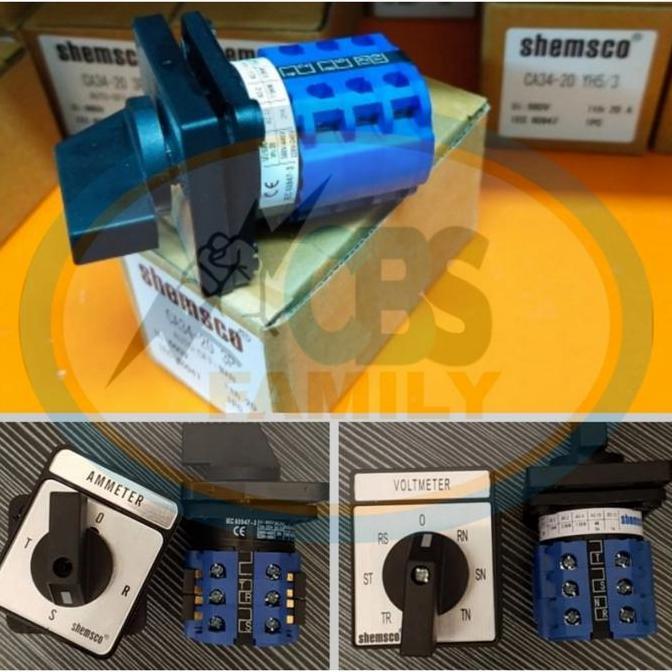 Shemsco Ampere Selector Switch Ca34 Rotary Switch Terbaru