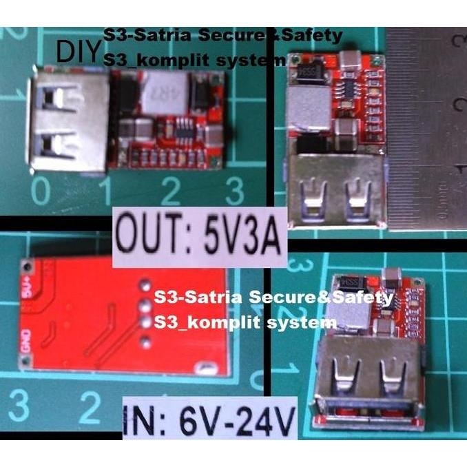 Charger Usb Modul 5V 3A Dari Accu Acu Dc12V Aki 12V 6V24V Motor Mobil Solar Panel Module 5V 5Volt Dc