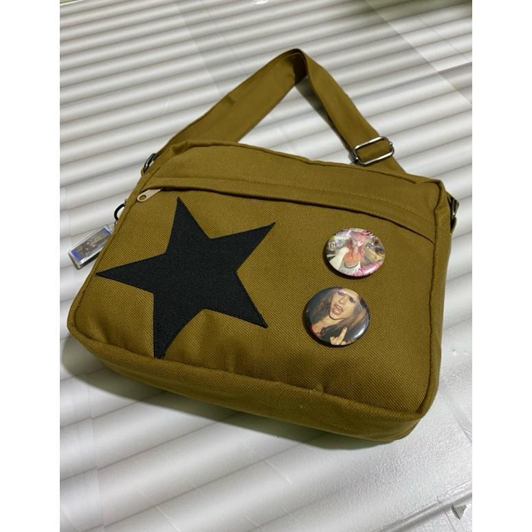 Sale Stars Messenger Y2K /Tas Kanvas Mini Mesengger Y2K / Sling Bag Fairycore Aesthetic