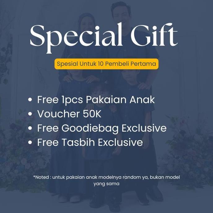 Dthree - Sarimbit Clareta (Jet Black) Sarimbit Couple Keluarga Muslim/Baju Seragam Keluarga/Sarimbit