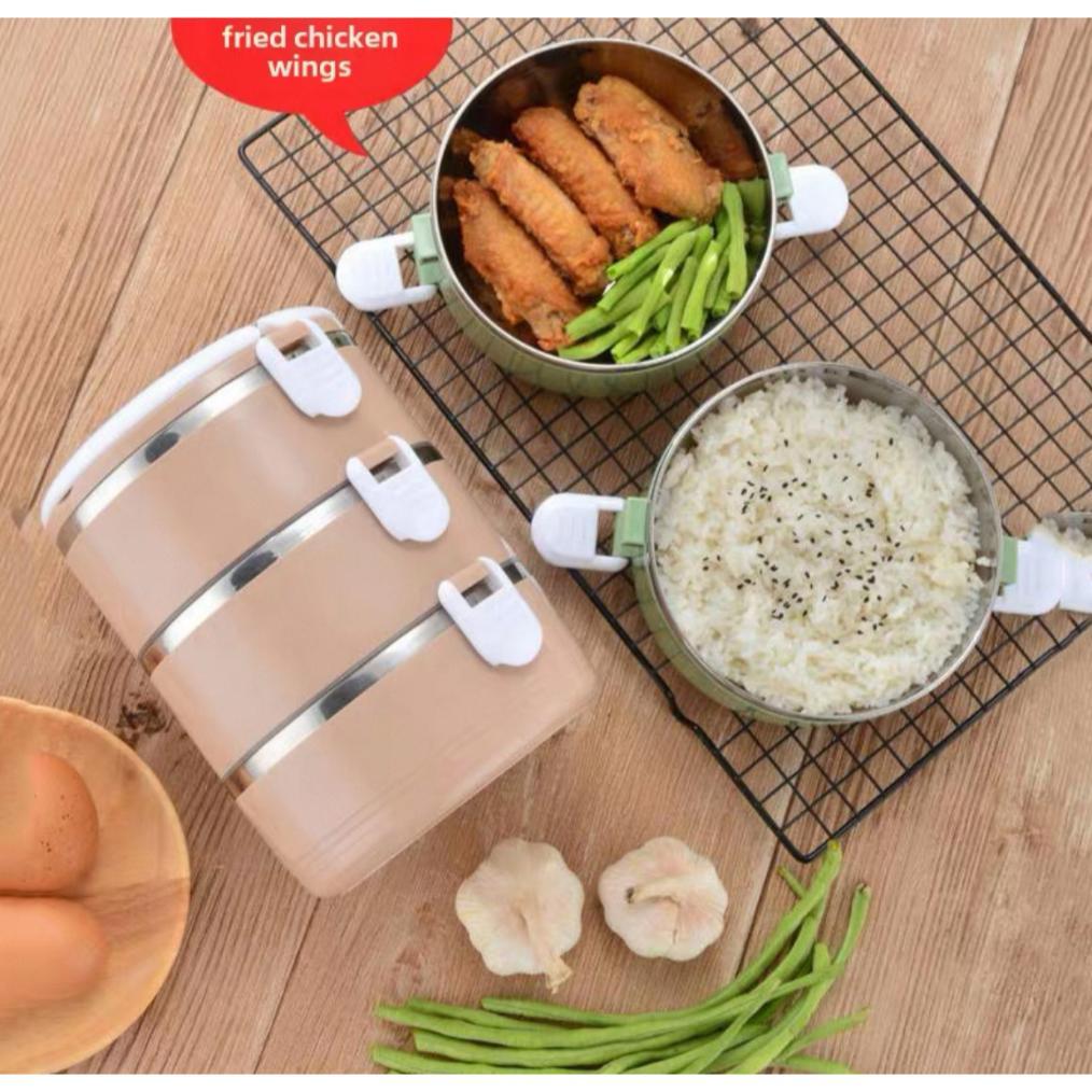 Rantang Stainless Susun 3 4 Tahan Panas Lunch Box Serbaguna