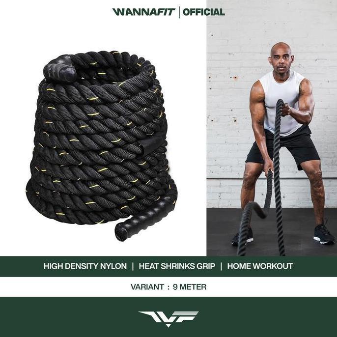 WANNAFIT Battle Rope | Olahraga Tangan & Kaki | Alat Olahraga Rumah