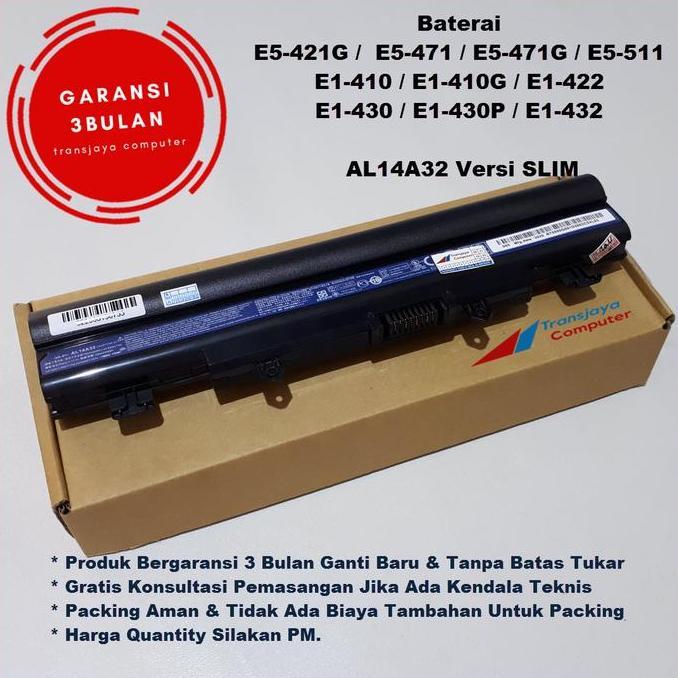Baterai Baterai Battery Laptop Acer Aspire E5-421 E5-421G E5-471 E5-511 E5-521 E5-531 E5-551 E5-571