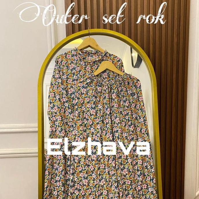 Bgs- Set Outer / Outer Full Kancing /M/ Outer Motif Muslim Rayon Viscose Wanita