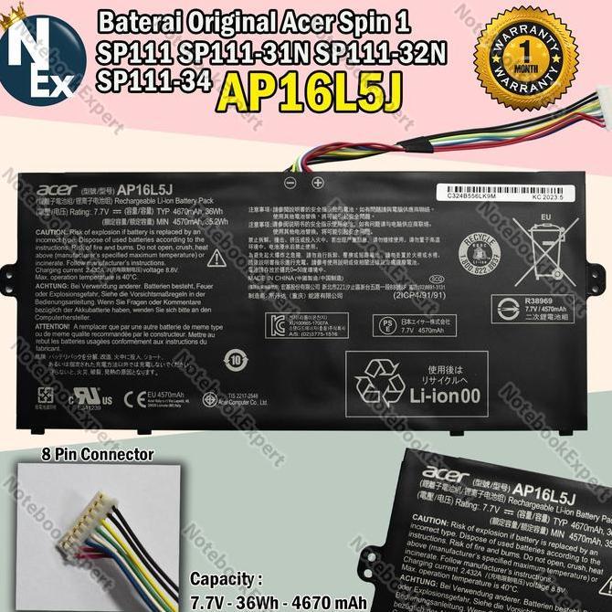 Baterai Battery Spin 1 SP111 SP111-31N SP111-32N SP111-34 AP16L5J - ORIGINAL