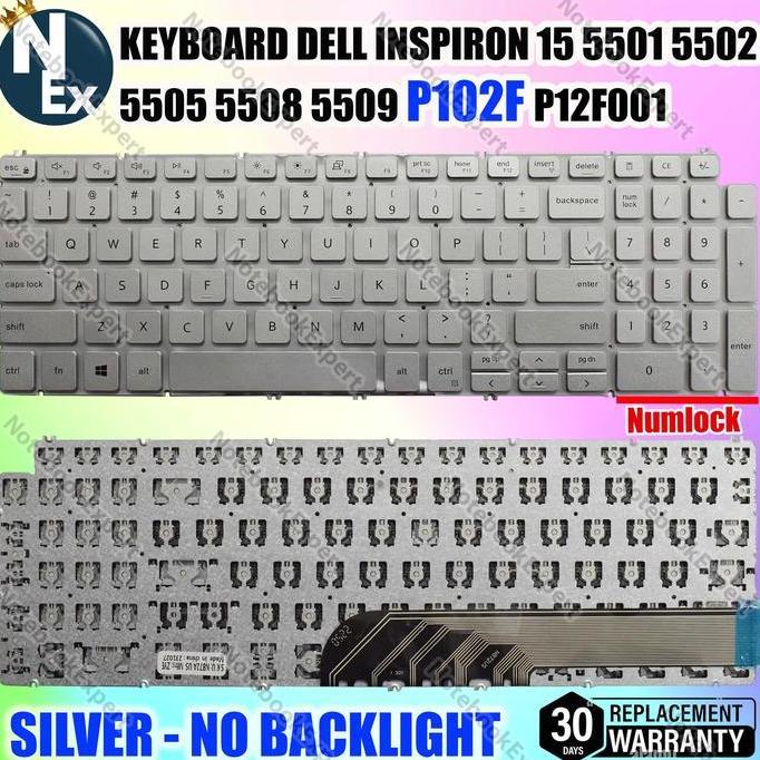 KEYBOARD INSPIRON 15 5501 5502 5505 5508 5509 P102F P12F001 SILVER Series