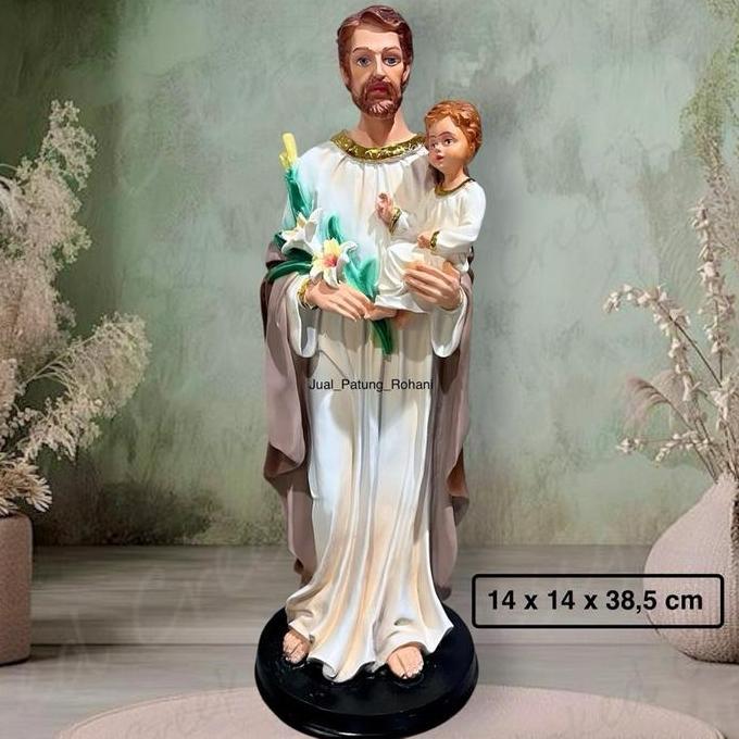 TERMURAH - Patung Santo Yosef dan Yesus 40 cm