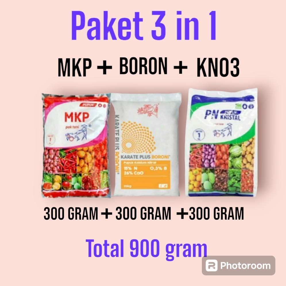 Promo Cod Ya Kak Paket Pupuk Anggur 900 Gram Mkp Pak Tani + Kno3 Dan Boron Paket Pupuk Anggur 3 In 1