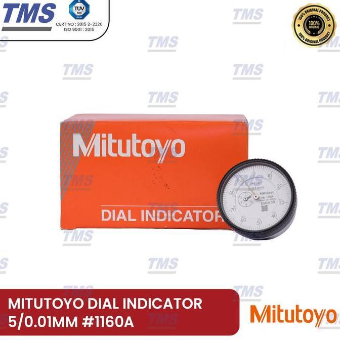 LOWARY Alat Ukur Skala Mitutoyo Dial Indicator 5 / 0.01 MM #1160A - Original