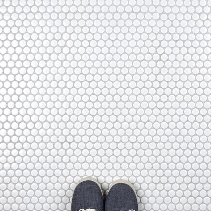 Mosaic Lantai Bulat Putih Doff Kuda Laut Mass Type PNR 1010 Promo