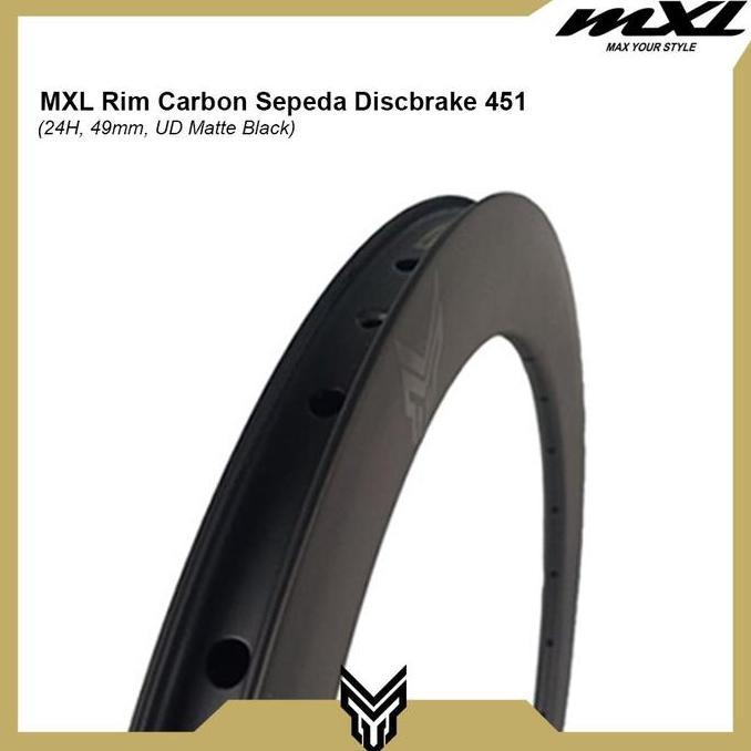 TERBARU MXL Rims Sepeda Lipat Carbon Discbrake 20 451 24H 49MM Velg Sepeda BISA GRAB
