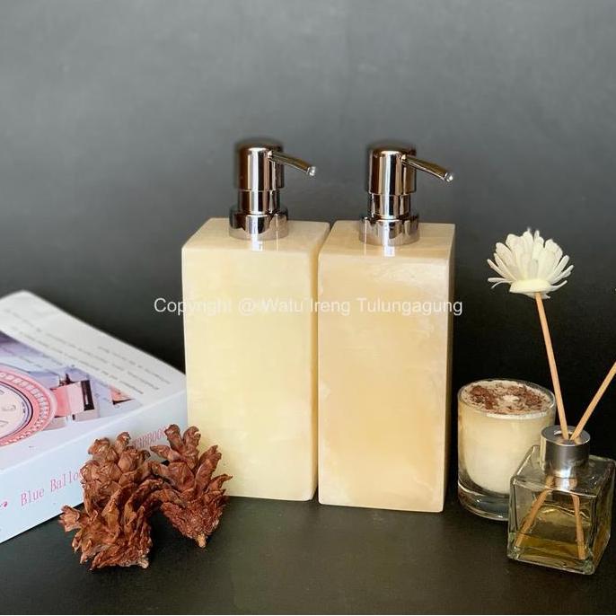 Dispenser soap onyx | Tempat Sabun Cair Onyx Kotak Marble Onyx