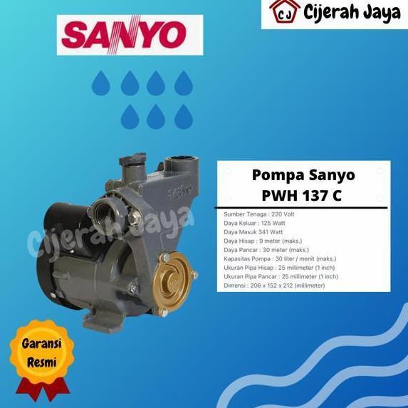 Pompa Air Sanyo Pwh 137 C Pwh13C Pwh-137C / Pompa Air Sanyo Manual Sumur Dangkal Premium