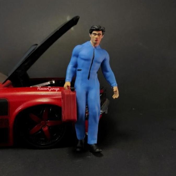 HG Figure Mekanik #04 Skala 1/32 Garasi Bengkel Mobil Diorama - n0