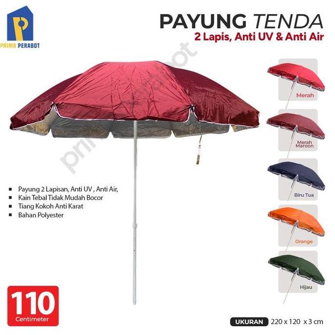TERBARU - Payung Tenda 2 Lapis Payung Taman Pantai UV Series 110 Cm 43Inch
