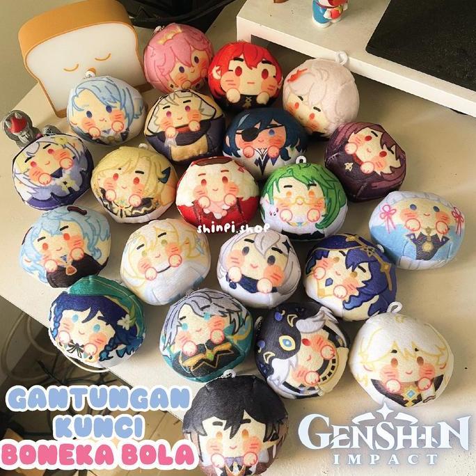Berkahshopss - Hampers Gantungan Bola Boneka Genshin Impact Kado Keychain Hadiah Gift Klee Hutao Ven